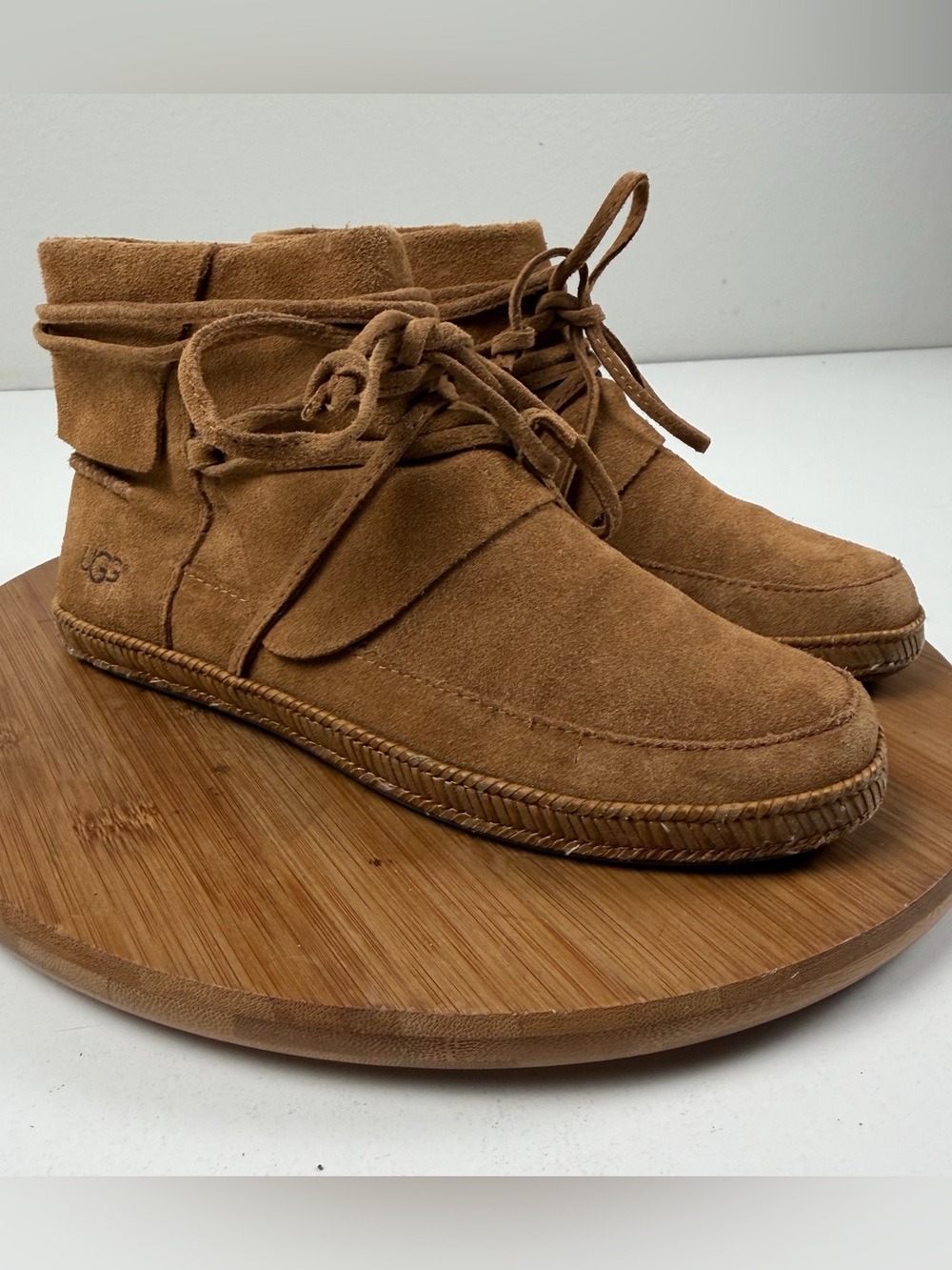 UGG Reid Chestnut Suede Moccasin Ankle Boots